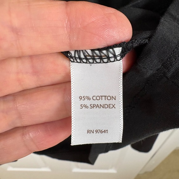 J. Jill Boat-Neck Tee Size L Black Long-Sleeve Cotton Blend Minimalist Basic - Picture 4 of 5